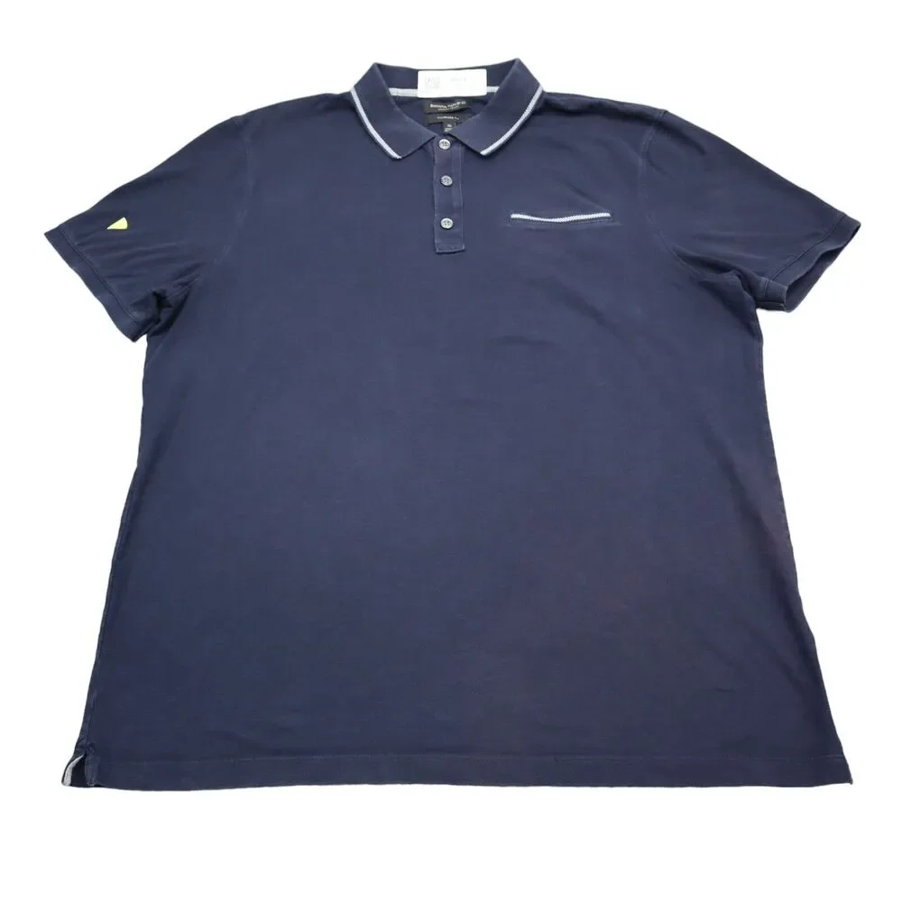 Banana Republic Shirt Mens XL Blue Short Sleeve Collared Cotton Pocket Polo